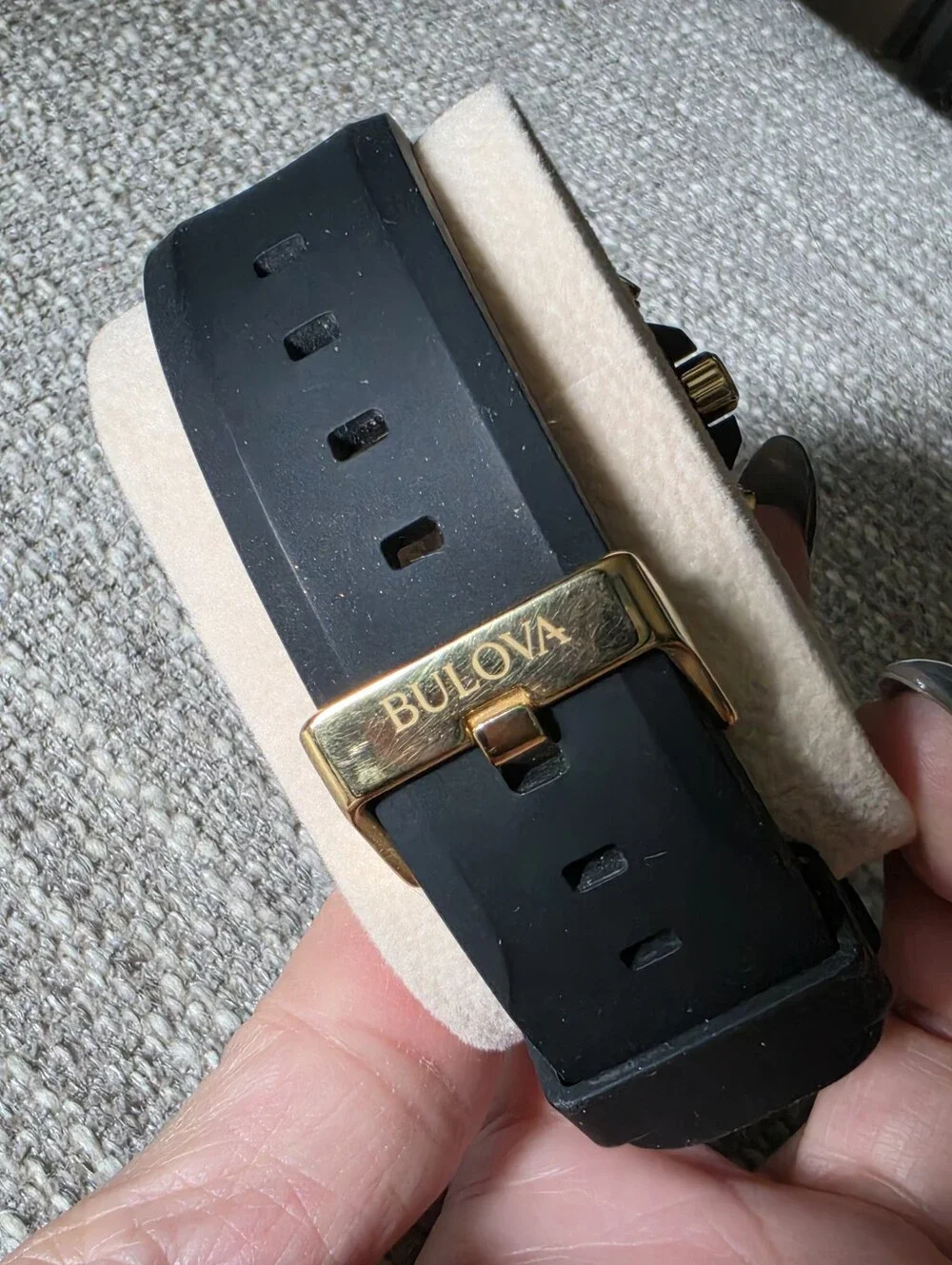 Bulova Black and Gold Chronograph Marine Star Watch